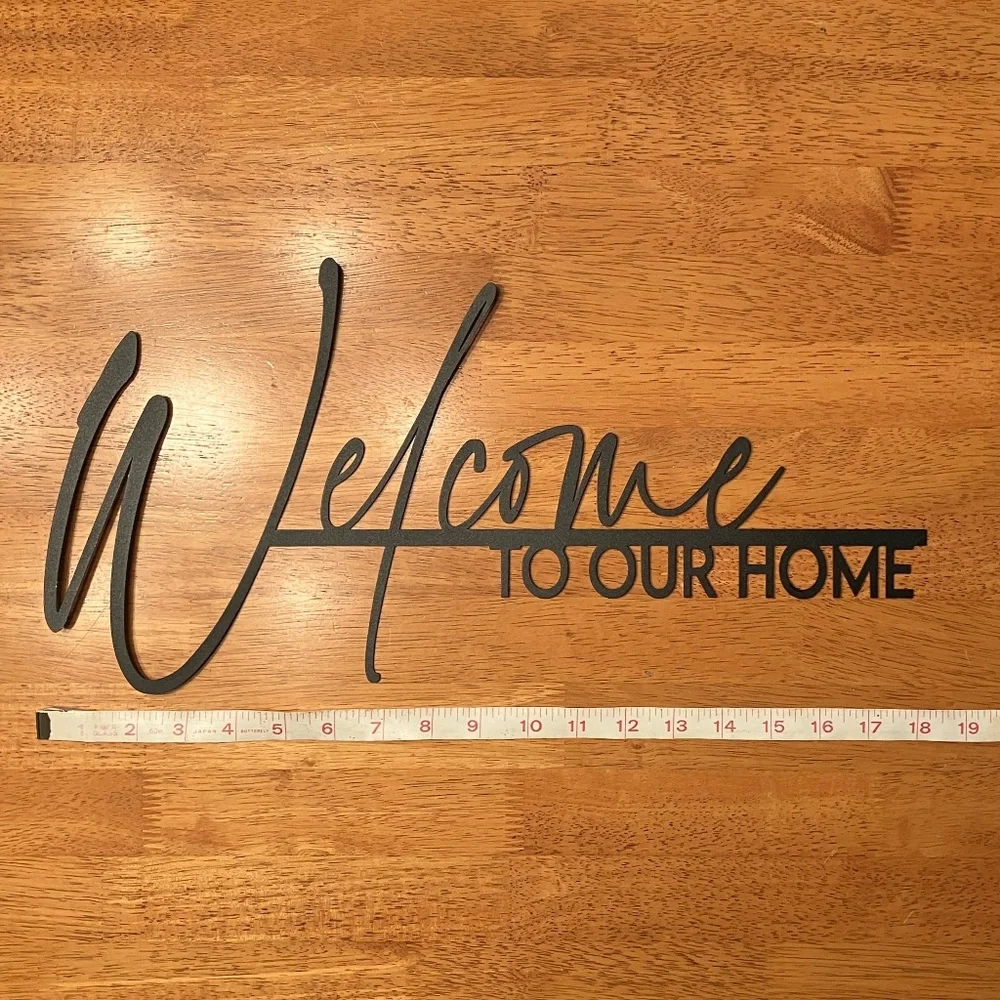 Sign “Welcome To Our Home” Metal Script - Picture 2 of 4